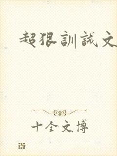 超狠训诫文封面
