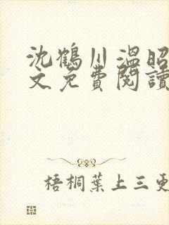 沈鹤川温昭宁全文免费阅读笔趣阁封面