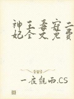 神王毒宠二嫁王妃全文免费阅读封面