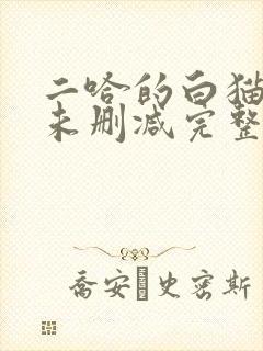 二哈的白猫师尊未删减完整版小说