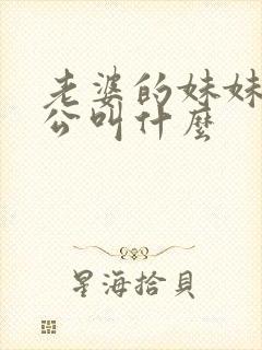 老婆的妹妹的老公叫什么