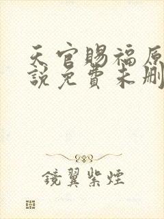 天官赐福原著小说免费未删减版封面