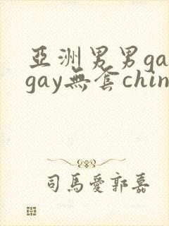 亚洲男男gaygay无套chinese