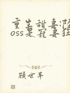 重生甜妻:陆boss是宠妻狂魔