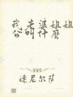 我老婆姐姐的老公叫什么封面
