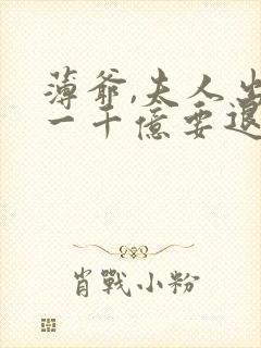 薄爷,夫人出价一千亿要退婚完结版
