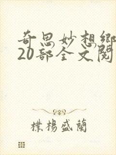 奇思妙想乡村第20部全文阅读