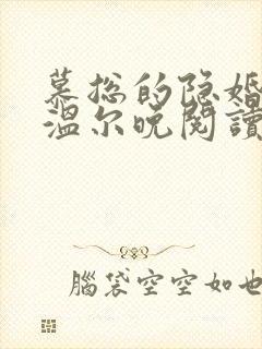 慕总的隐婚罪妻温尔晚阅读