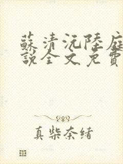 苏清沅陆庭渊小说全文免费阅读