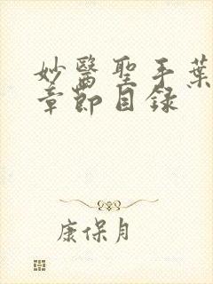 妙医圣手叶皓轩章节目录