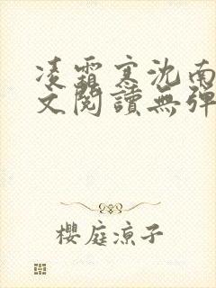凌霜寒沈南稚全文阅读无弹窗笔趣阁封面
