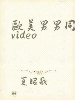 欧美男男同性恋video