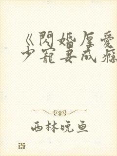 《闪婚厚爱:墨少宠妻成瘾》封面