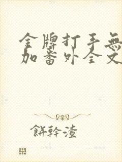 金牌打手无删减加番外全文阅读txt