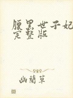 腹黑世子妃日常完整版