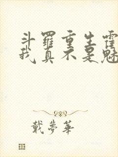 斗罗重生霍雨浩我真不是魅魔笔趣阁免费封面