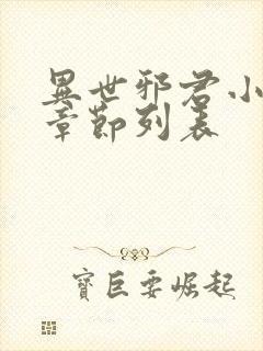 异世邪君小说新章节列表