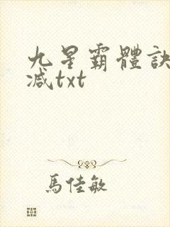九星霸体诀无删减txt