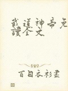 武道神帝免费阅读全文