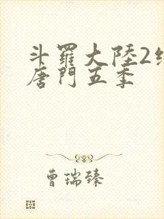 斗罗大陆2绝世唐门五季封面