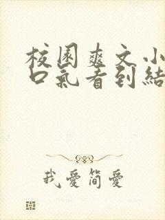 校园爽文小说一口气看到结局封面