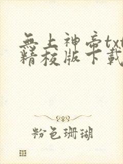 无上神帝txt精校版下载