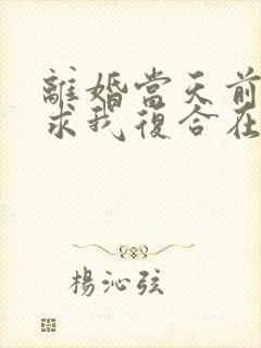 离婚当天前夫跪求我复合在线全文阅读