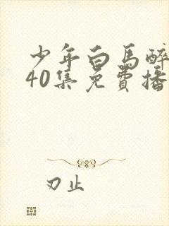 少年白马醉春风40集免费播放