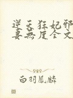 逆天狂妃邪王宠妻无度全文免费阅读封面