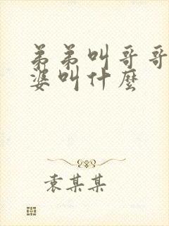 弟弟叫哥哥的老婆叫什么