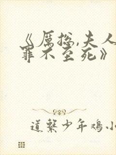 《厉总,夫人她罪不至死》封面