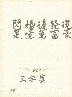 闪婚后发现老公是亿万富豪(小说)