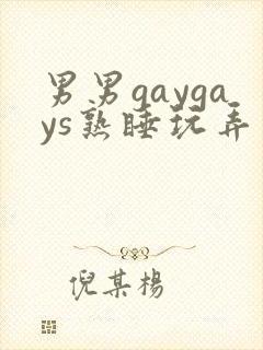 男男gaygays熟睡玩弄封面