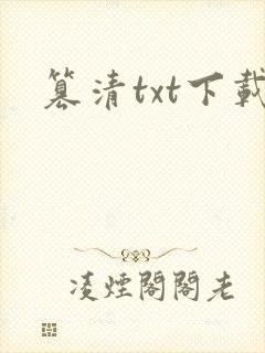 篡清txt下载