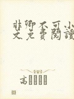 非卿不可小说全文免费阅读封面