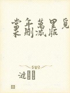 当年万里觅封侯未删减版封面