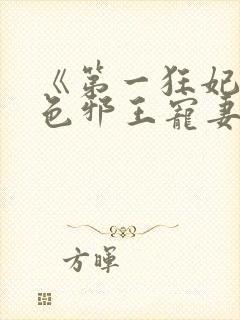 《第一狂妃:绝色邪王宠妻无度》
