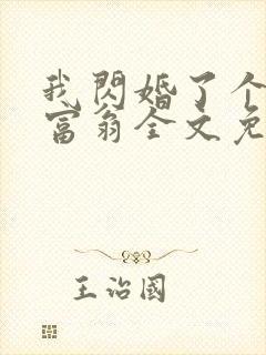 我闪婚了个亿万富翁全文免费阅读