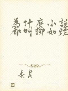 为什么小说女主都叫柳如烟