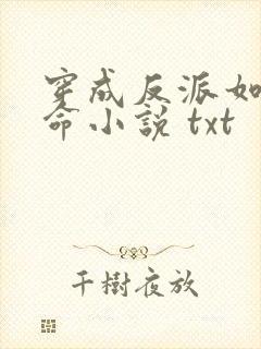 穿成反派如何活命小说 txt封面