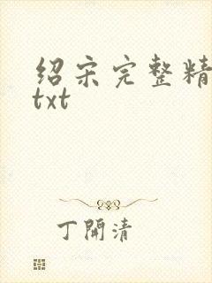绍宋完整精校版txt