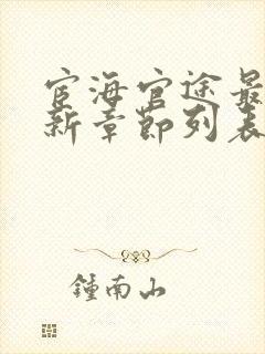 宦海官途最新更新章节列表(超前阅读)
