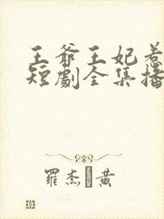 王爷王妃惹不得短剧全集播放