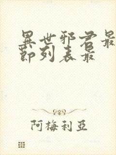 异世邪君最新章节列表最