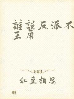 谁说反派不能当主角封面