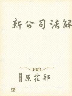 新公司法解读