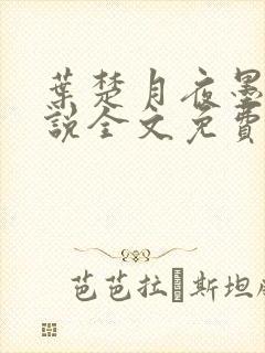 叶楚月夜墨寒小说全文免费最新章节封面