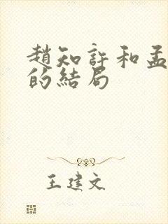 赵知许和孟文慎的结局