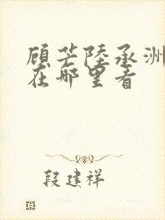 顾芒陆承洲小说在哪里看
