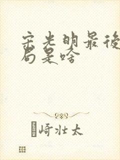 宋光明最后的结局是啥封面